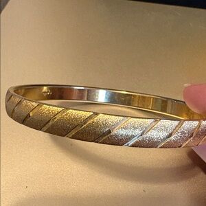 Vintage Monet brushed gold bangle